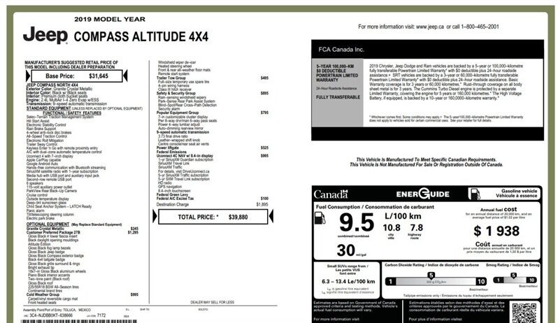 
								2019 Jeep Compass Altitude 4×4 full									