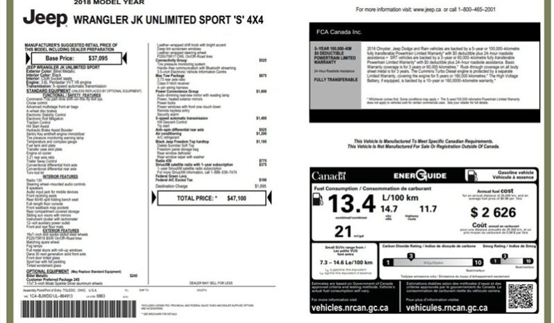 
								2018 Jeep Wrangler JK Unlimited Sport 4×4 full									