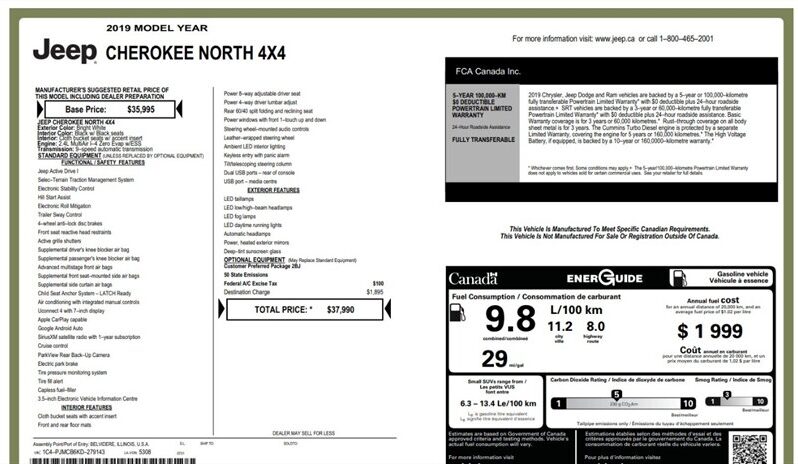 
								2019 Jeep Cherokee North 4×4 full									