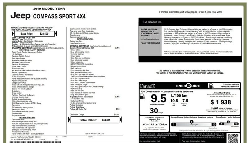 
								2019 Jeep Compass Upland 4×4 full									