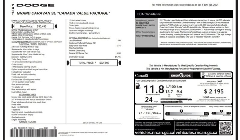
								2017 Dodge Grand Caravan SE full									