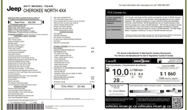 
								2017 Jeep Cherokee North 4×4 full									