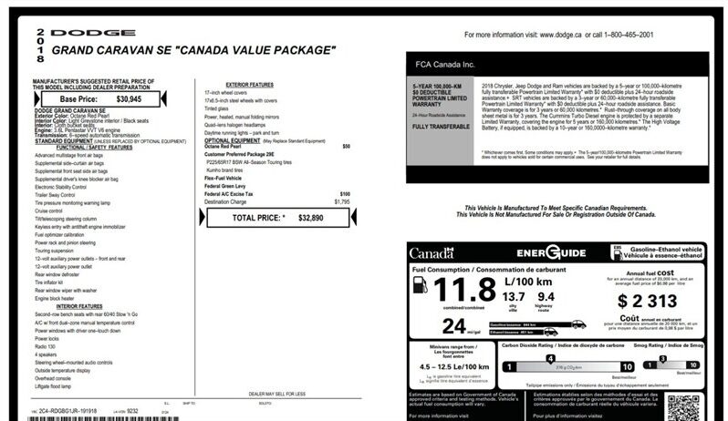 
								2018 Dodge Grand Caravan CVP full									