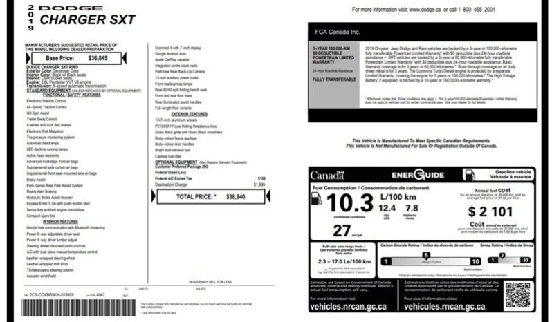 
								2019 Dodge Charger SXT full									