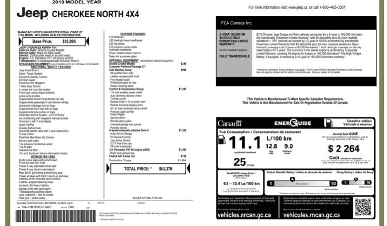 
								2019 Jeep Cherokee North 4×4 full									